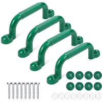 Relaxdays , juego de 4 barras de agarre para estructuras de escalada, cada barra soporta hasta 100 kg, compatible con torres de juegos y camas elevadas, accesorio, plástico, color verde
