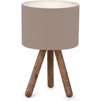 Lux.pro Lámpara de mesa "Preston", madera, 1 x E27, color arena