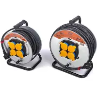 HBM 50 metros Carrete de potencia IP44 a prueba de salpicaduras, Carrete de cable 3 x 1,5 mm²