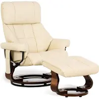 OEM Silla de masaje tapizada en cuero sintético - 90 x 86 x 110 cm - Giratoria 360 grados - Incluye reposapiés