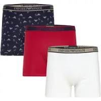 Emporio Armani para hombre. EM000371_AF20669 Set 3 Bóxers Banda marino, rojo, blanco (XL), Homewear, Algodón, outlet 2026.