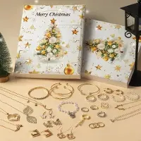 OEM Calendario de adviento 2024 - Calendario de Navidad para niños - 24 piezas de joyería y collares - 20x17 cm