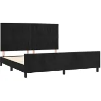Syfax Estructura de cama sin colchón terciopelo negro 160x200 cm
