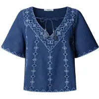 Pepe Jeans para mujer. PL3051413 Blusa Darling azul (XS), Casual, Algodón, Manga corta, outlet 2026.