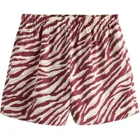 Next Pantalón plisado 'N. Premium' ecru / burdeos