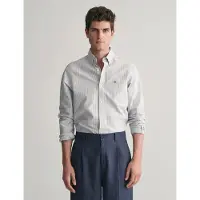 Gant para hombre. 3000232 Camisa Oxford Slim Fit de rayas finas azul (L), Casual, Algodón, Manga larga, outlet 2026.