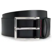 HUGO para hombre. 50541171 Cinturón Olpian negro (115 cm), Casual, Piel, outlet 2026.