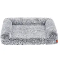 Feandrea Cama para perros de espuma con diseño ondulado, color gris degradado, 106 x 80 x 23 cm, lavable