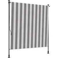 Syfax Cortina de Rodillo Exterior Antracita y Blanco 100 x 270 cm