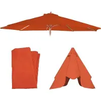 Markenlos Sombrilla de terracota, diámetro 3,5 metros. Fabricada en poliéster, resistente al agua y con protección UV