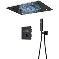 OEM Grifo de ducha, control termostático, cabezal de ducha con LED, juego en color mate