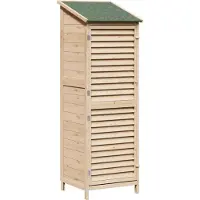 vidaXL . Cobertizo de jardín, color natural, 59 x 56 x 176 cm, madera maciza de abeto