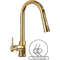 OEM Grifo de cocina, con función de rociado extensible, diseño de montaje en cubierta, color dorado