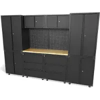 HBM Sistema de taller premium, 11 piezas, negro mate