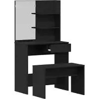 Syfax Conjunto de Mesa de Tocador con cajón 2 pcs Roble