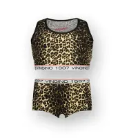 Vingino Girls G-so26-7 Animal Top Set Underwear Set Multicolor Brown Talla: XXS | Ropa Interior Outlet | Unisex | Marrón