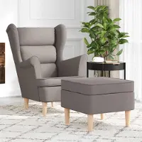 Prolenta Maison Exclusive: Sillón con reposapiés, tapizado en tela color taupé