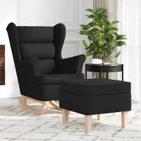 Prolenta Maison Exclusive: Sillón mecedora con reposapiés, color , tapizado en tela