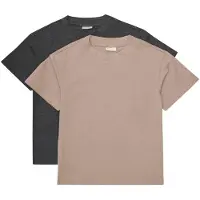 Minymo - Kid's T-Shirt S/S Loose Fit 6683 (2-Pack) - Camiseta de manga corta size 140, marrón