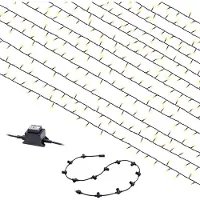 Heitronic Kit de cortina de luces LED , 110 cm, IP44, 18,43W, luz blanca cálida, 240 LEDs