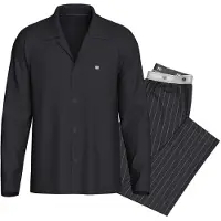 Impetus Pijama largo azul oscuro / gris