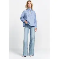 Rich & royal Cotton Stripe Blouse Skyway Blue Talla: 38 | Manga Larga Outlet | Mujer | Azul