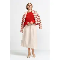 Rich & royal Cotton Midi Skirt Organic Caffee Latte Talla: 42 | Faldas Midi Outlet | Mujer