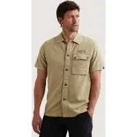 PME Legend Camisa 'Shirt with short sleeves and garment-dye wash' verde claro