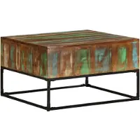 Syfax Mesa de centro madera maciza reciclada 68x68x41 cm