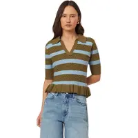 Scotch & Soda Pointelle Peplum Tee Green Moss/cerulean Talla: XL | Sudaderas con Capucha Outlet | Mujer | Verde