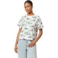 Scotch & Soda Boxy Crop Tee Blue Toile Talla: S | Camisetas de Seda Outlet | Mujer | Azul