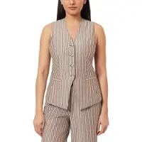 Scotch & Soda Long Line Vest Brown Stripe Talla: M | Chaquetas Outlet | Mujer | Marrón