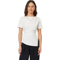 Scotch & Soda Gathered Asymmetric Tee Brilliant White Talla: L | Camisetas de Seda Outlet | Mujer | Blanco