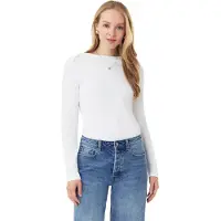 Scotch & Soda Boat Neck Top Bright White Talla: L | Manga Larga Outlet | Mujer | Blanco