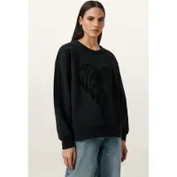 AllSaints Trip Piper Sweat Black Talla: M | Sudaderas con Capucha Outlet | Mujer | Negro