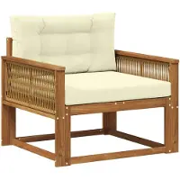 vidaXL Sofá de exterior de madera de acacia maciza, color natural