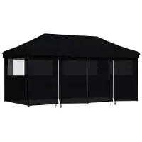 vidaXL Tienda de campaña plegable tipo pop-up para fiestas, con 4 paneles laterales, color