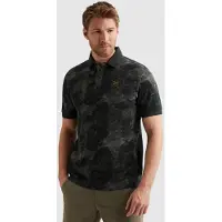 PME Legend Camiseta 'Polo shirt in piqué with allover print' azul oscuro