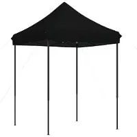 vidaXL Tienda de campaña plegable tipo pop-up, color negro, 200x200x306 cm
