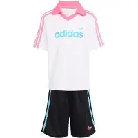 Adidas adidasCONJUNTO DE CAMISETA Y PANTALÓN CORTO LOOSE POLO PINSTRIPE 104 White / Black Niño