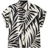 Mango Blusa 'LIFE' beige / negro