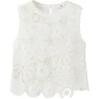 Mango Top de punto 'Garden' offwhite