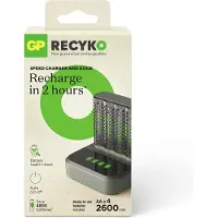 GP M451 Cargador de Pilas + 4x ReCyko AA 2600mAh + Estación de Carga