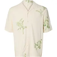 Selected Camisa beige / verde claro