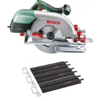 Bosch Sierra circular manual PKS 66-2 AF, 190 mm, 1600 W + disco de corte SpeedLine + guía de corte de 70 cm (0603502004)