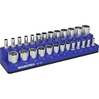 Workpro Organizador magnético para llaves de vaso estándar de 1/4 de pulgada