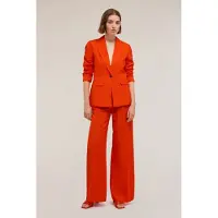 Motivi Single-breasted Linen-blend Blazer Red Talla: 40 | Blazers Outlet | Mujer | Rojo