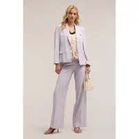 Motivi Single-breasted Linen Blend Lyocell Jacket Purple Talla: 42 | Blazers Outlet | Mujer | Blanco