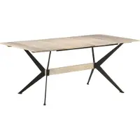 Syfax Mesa de comedor de madera maciza de mango 180x90x76 cm