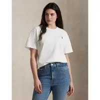 Ralph Lauren para mujer. 211967104001 Camiseta de punto jersey de algodón blanco (M), Casual, Manga corta, outlet 202